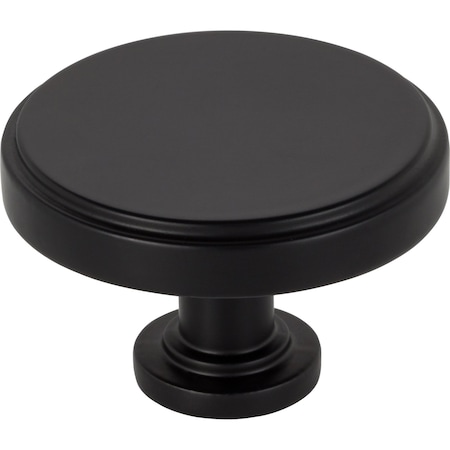 Jeffrey Alexander 134 Diameter Matte Black Richard Cabinet Knob, PR 171L-MB